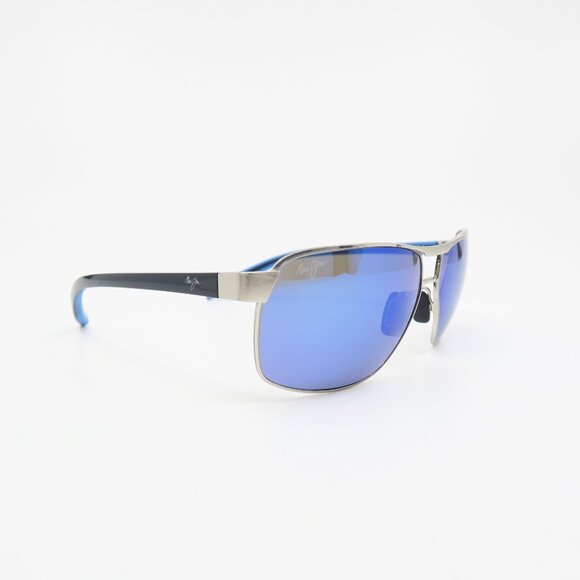 Display Model:  Maui Jim 835-17A 61.6mm THE BIRD  Chrome and Blue Sunglasses. - Picture 3 of 8